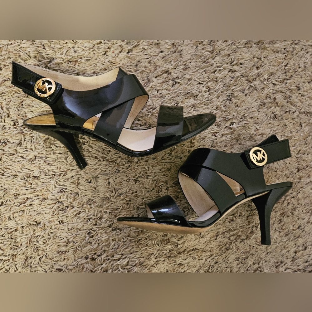 Michael Kors Black Strappy Heels - Size 9